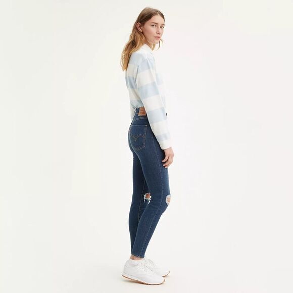 Levis Levi’s Mile High Super Skinny Distressed Medium Wash Blue Size 26 - Picture 2 of 16